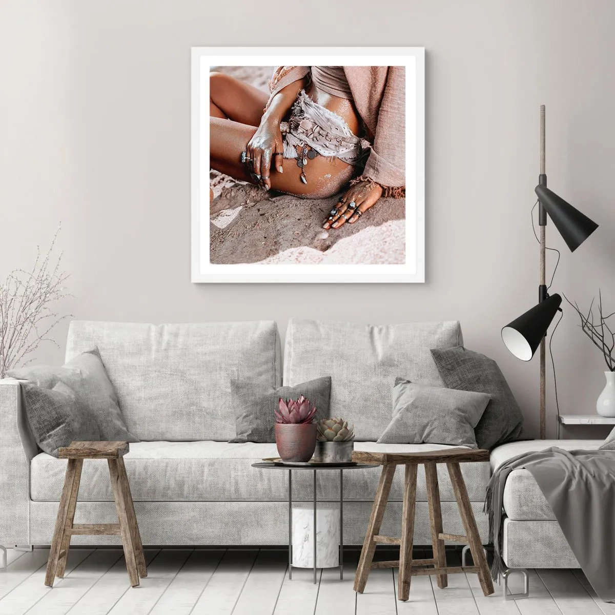 Poster in einem weißen Rahmen - Von den Wellen geworfen? - 40x40 cm