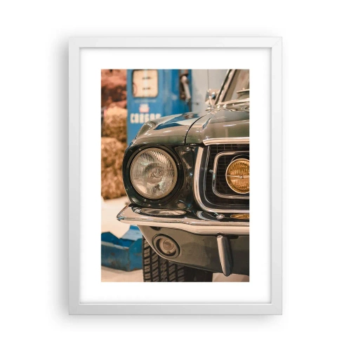 Poster in einem weißen Rahmen - Treffen mit einer Legende - 30x40 cm