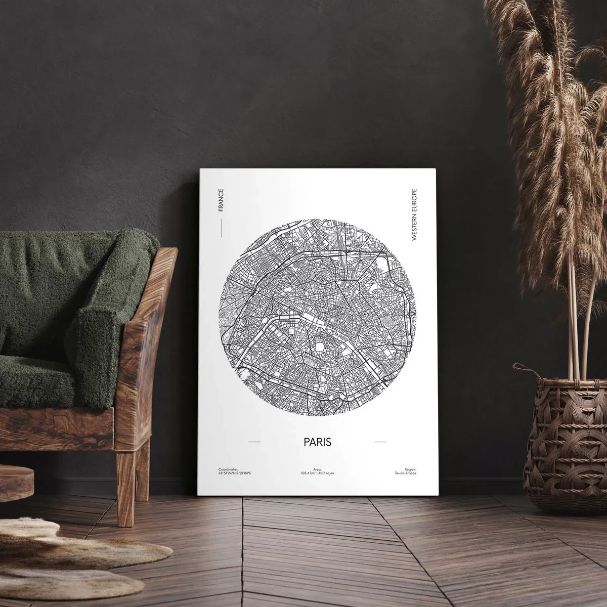 Bild auf Leinwand - Leinwandbild - Anatomie von Paris - 55x100 cm