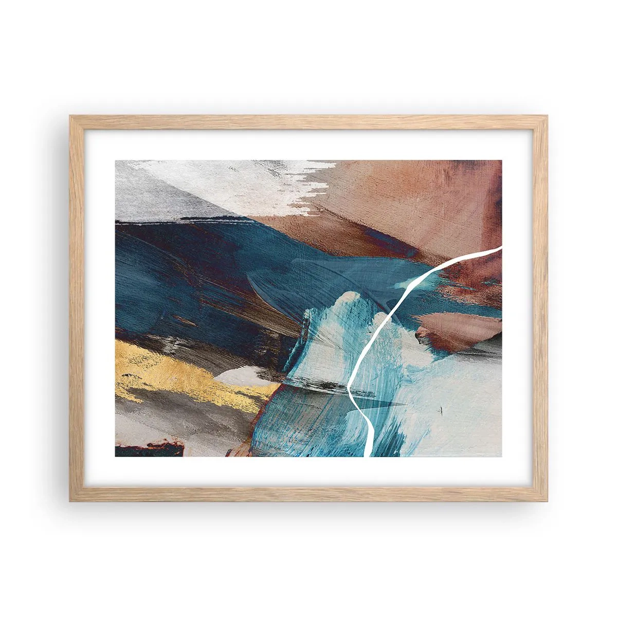 Poster in einem Rahmen aus heller Eiche - Großzügig und mit Energie - 50x40 cm