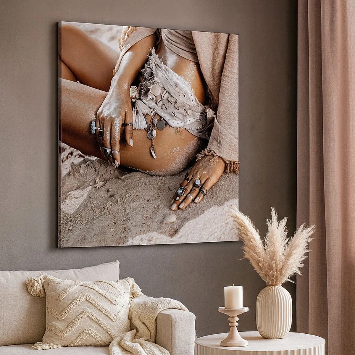 Bild auf Leinwand - Leinwandbild - Von den Wellen geworfen? - 30x30 cm