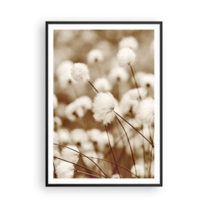 Poster in einem schwarzem Rahmen - Flauschiges Kornfeld - 70x100 cm