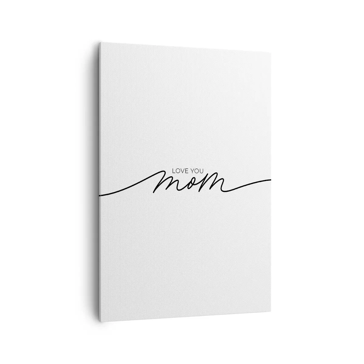 Bild auf Leinwand - Leinwandbild - Minimalistische Love You Mom-Inschrift auf weißem Hintergrund - 70x100cm - Große Emotionen - Moderne Wanddekoration für Wohnzimmer und Schlafzimmer ARTTOR
