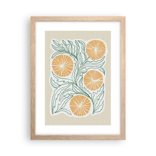 Poster in einem Rahmen aus heller Eiche - Ethnisch mit einem Hauch von Abstraktion - 30x40 cm