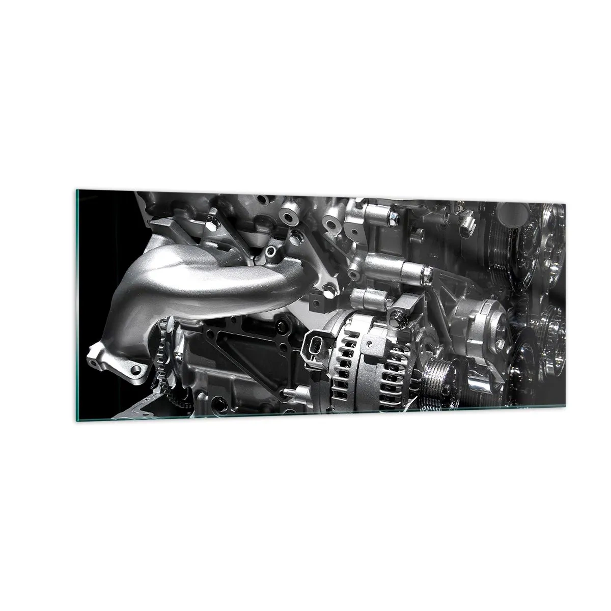 Glasbild - Bild auf glas - Stahl, schön, stark - 100x40 cm