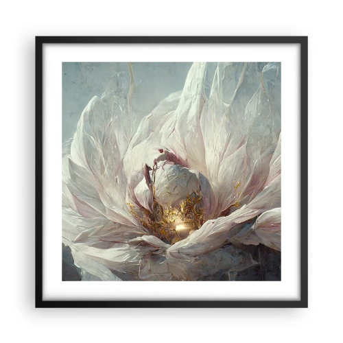 Poster in einem schwarzem Rahmen - Sie blüht alle hundert Jahre einmal - 50x50 cm