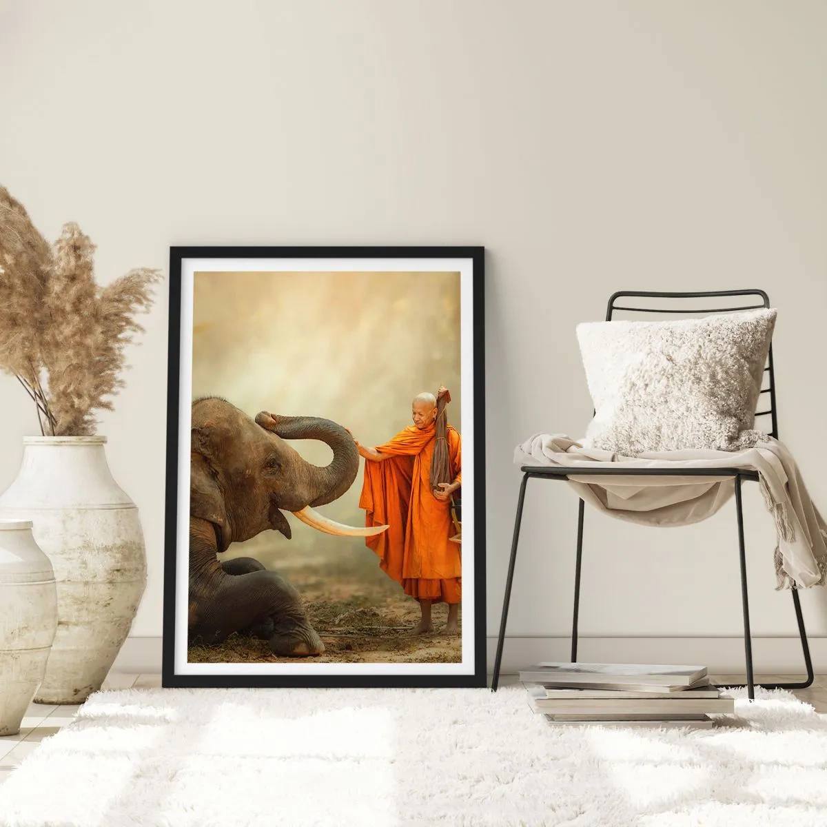 Poster in einem schwarzem Rahmen - Treffen unterwegs - 61x91 cm