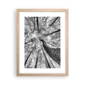 Poster in einem Rahmen aus heller Eiche - Rennen zum Licht - 30x40 cm