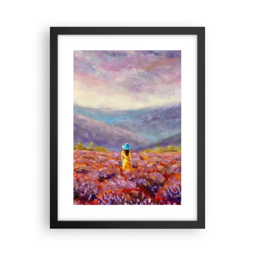 Poster in einem schwarzem Rahmen - In einer Lavendelwelt - 30x40 cm