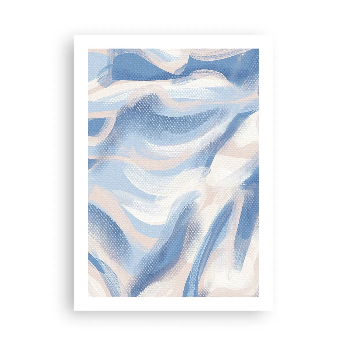 Poster - Abstrakte Welle in Blau- und Beigetönen - 50x70cm - Blaue Wellen - Moderne Wanddekoration für Wohnzimmer und Schlafzimmer ARTTOR