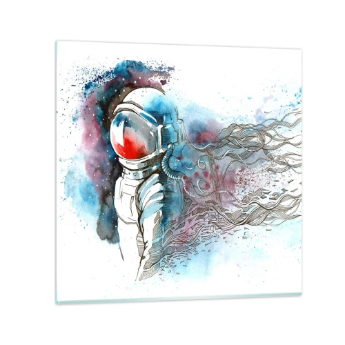 Glasbild - Bild auf glas - Allein mit Platz - 50x50 cm