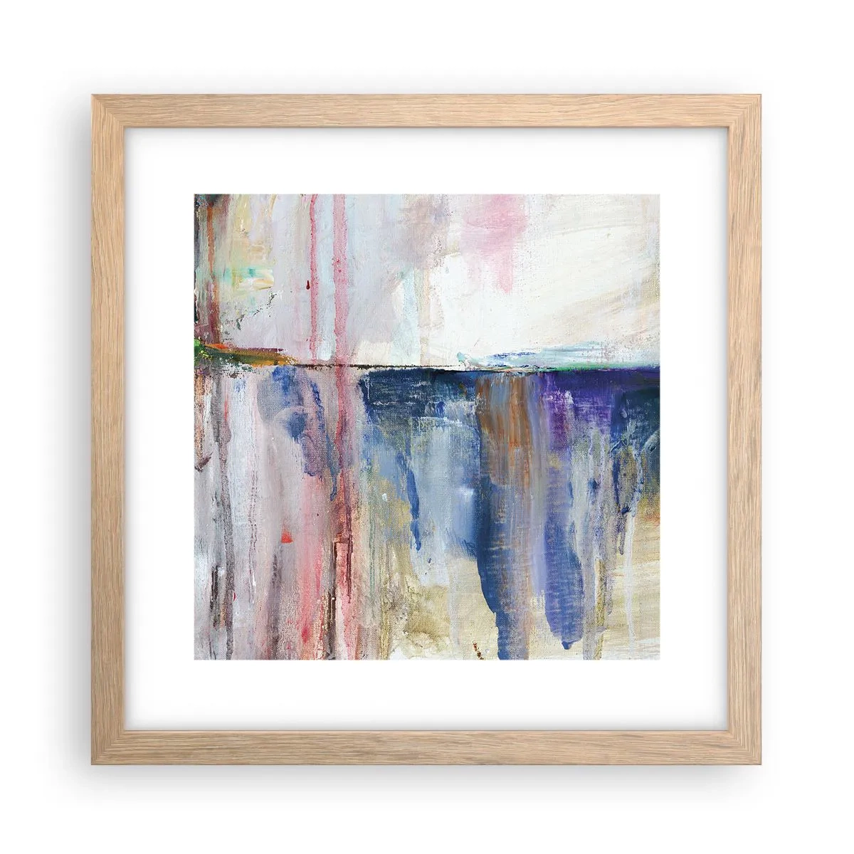 Poster in einem Rahmen aus heller Eiche - Bunte Eindrücke und Assoziationen - 30x30 cm