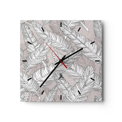 Wanduhr - Glasuhr - Ein Federwirbel - 40x40 cm