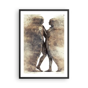 Poster in einem schwarzem Rahmen - Figuren im künstlerischen Stil mit natürlichen Farben - 50x70cm - Sie erhoben sich aus dem Staub, um zu lieben - Moderne Wanddekoration für Wohnzimmer und Schlafzimmer ARTTOR
