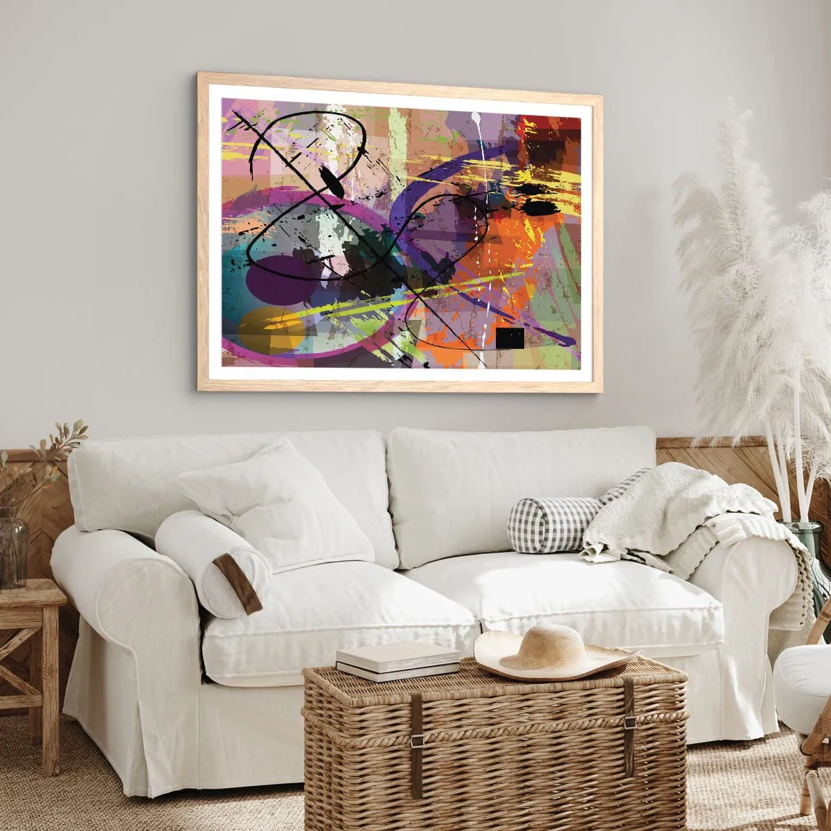 Poster in einem Rahmen aus heller Eiche - Du kannst geradeaus oder umhergehen - 70x50 cm