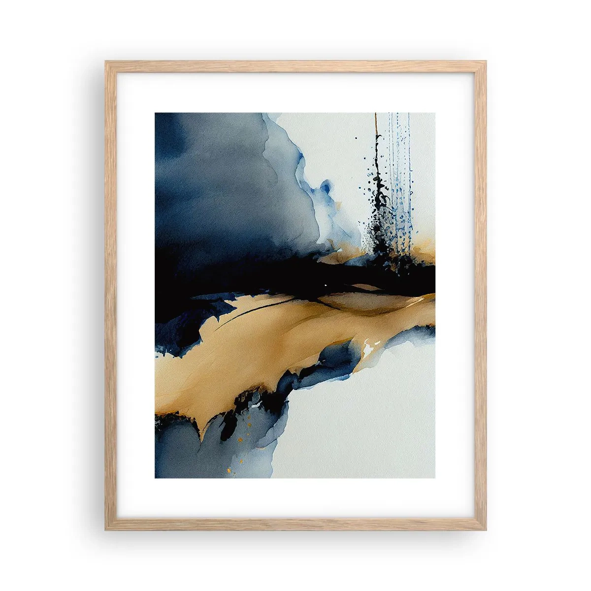 Poster in einem Rahmen aus heller Eiche - Hinter dem Vorhang - 40x50 cm