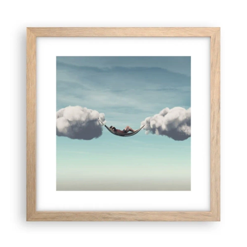 Poster in einem Rahmen aus heller Eiche - Die Behaglichkeit des Augenblicks - 30x30 cm