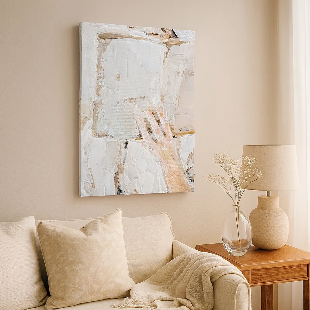 Bild auf Leinwand - Leinwandbild - Ein impressionistisches Gemälde einer Hand, die ein offenes Buch hält. - 50x70cm - In einer anderen Welt - Moderne Wanddekoration für Wohnzimmer und Schlafzimmer ARTTOR