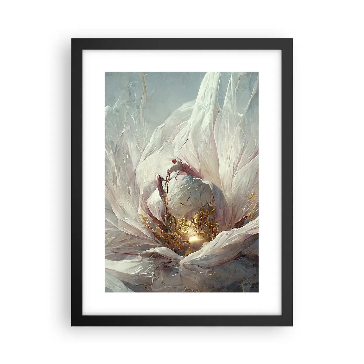 Poster in einem schwarzem Rahmen - Sie blüht alle hundert Jahre einmal - 30x40 cm