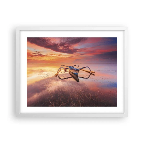 Poster in einem weißen Rahmen - Die Ruhe eines tropischen Abends - 50x40 cm