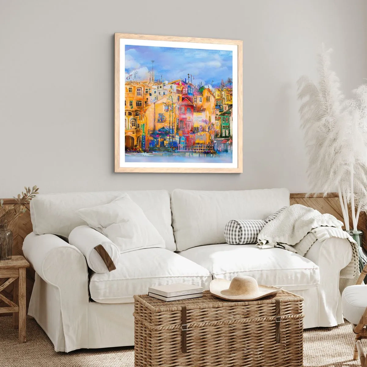 Poster in einem Rahmen aus heller Eiche - Wir sind zusammen - 30x30 cm