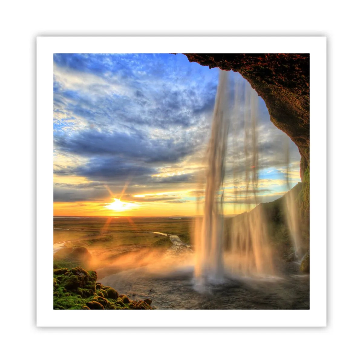 Poster - Die Welt hinter einem Schleier aus Tropfen - 60x60 cm