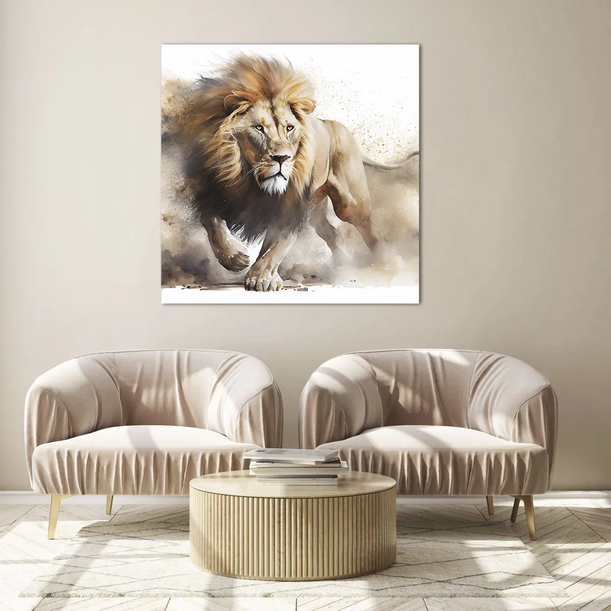 Glasbild - Bild auf glas - Der König zog um - 30x30 cm