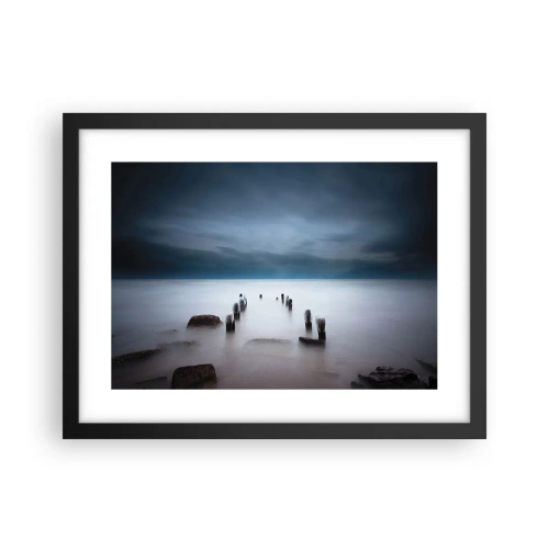 Poster in einem schwarzem Rahmen - Nachdenklicher See - 40x30 cm