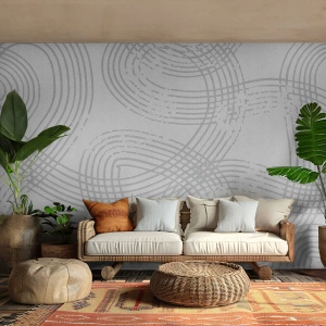 Fototapete Premium Sand - Abstrakte Linien in Grautönen auf hellem Hintergrund - 100x70cm - Es gibt keinen einfachen Weg - Moderne Wanddekoration für Wohnzimmer und Schlafzimmer ARTTOR