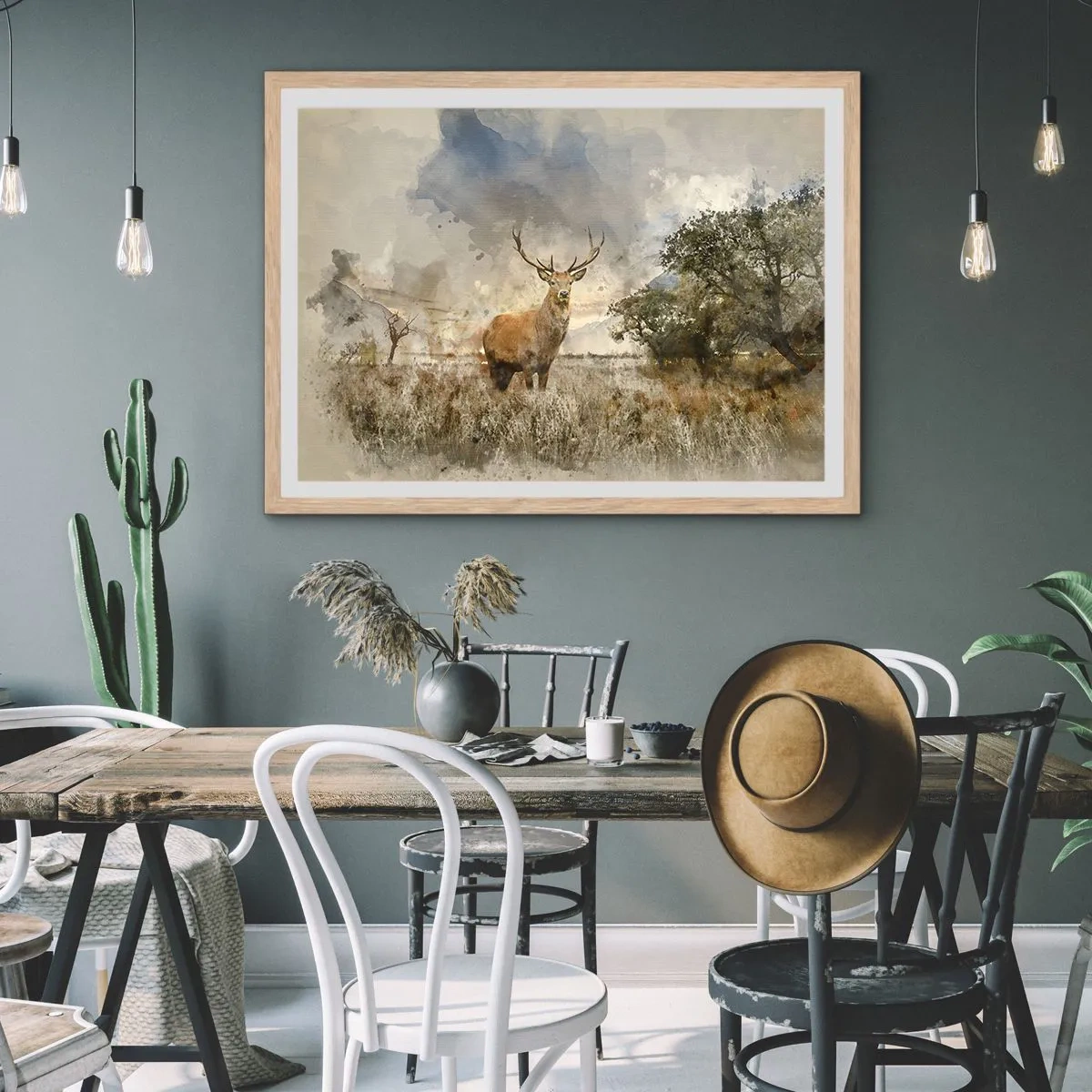 Poster in einem Rahmen aus heller Eiche - Würde – Stärke – Würde - 40x30 cm