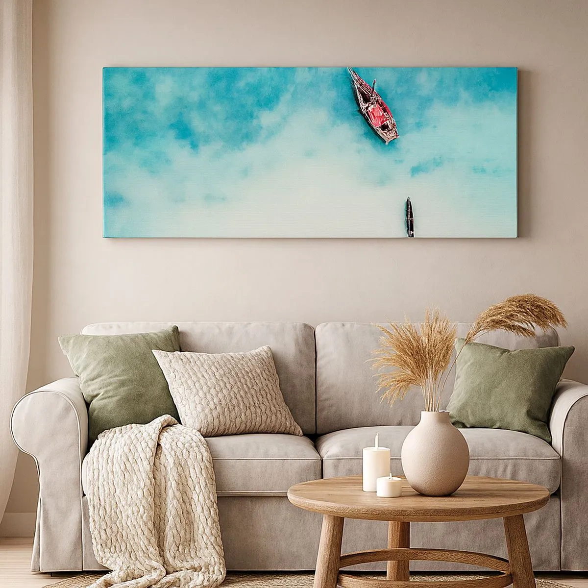 Bild auf Leinwand - Leinwandbild - Denn an den Stränden von Sansibar, wenn der Wasserüberschuss ... - 100x40 cm
