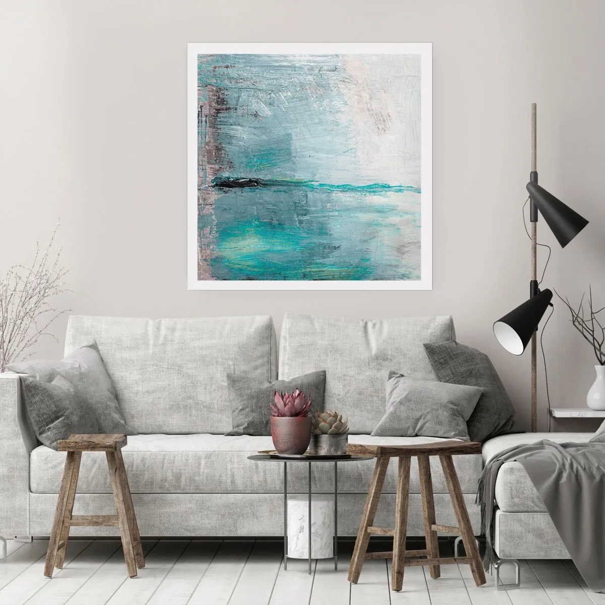 Poster - Horizontal in Blau - 50x50 cm