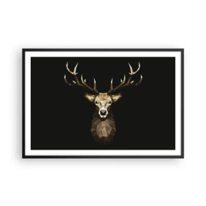 Poster in einem schwarzem Rahmen - Kubistischer Hirsch - 91x61 cm