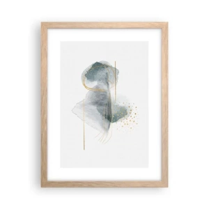 Poster in einem Rahmen aus heller Eiche - Über das Verhältnis von Grau und Gold - 30x40 cm