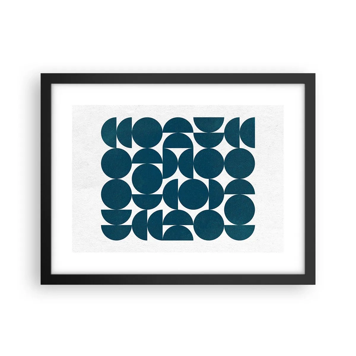 Poster in einem schwarzem Rahmen - Kreise und Halbkreise - 40x30 cm