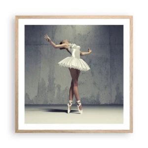 Poster in einem Rahmen aus heller Eiche - Leicht wie ein Vogel - 60x60 cm