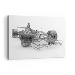 Bild auf Leinwand - Leinwandbild - Eine Designskizze eines Rennwagens auf hellem Hintergrund - 120x80cm - Perfektes Design – die Idee von Schwung - Moderne Wanddekoration für Wohnzimmer und Schlafzimmer ARTTOR