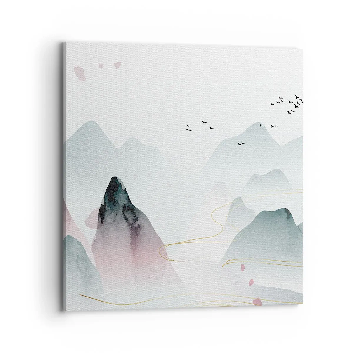 Bild auf Leinwand - Leinwandbild - Über die Gipfel - 70x70 cm