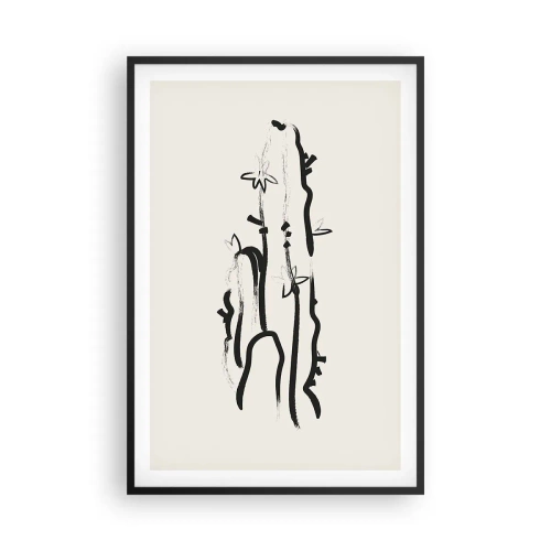 Poster in einem schwarzem Rahmen - Blühendes Kraut - 61x91 cm