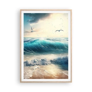 Poster in einem Rahmen aus heller Eiche - Es summt nur für dich - 70x100 cm