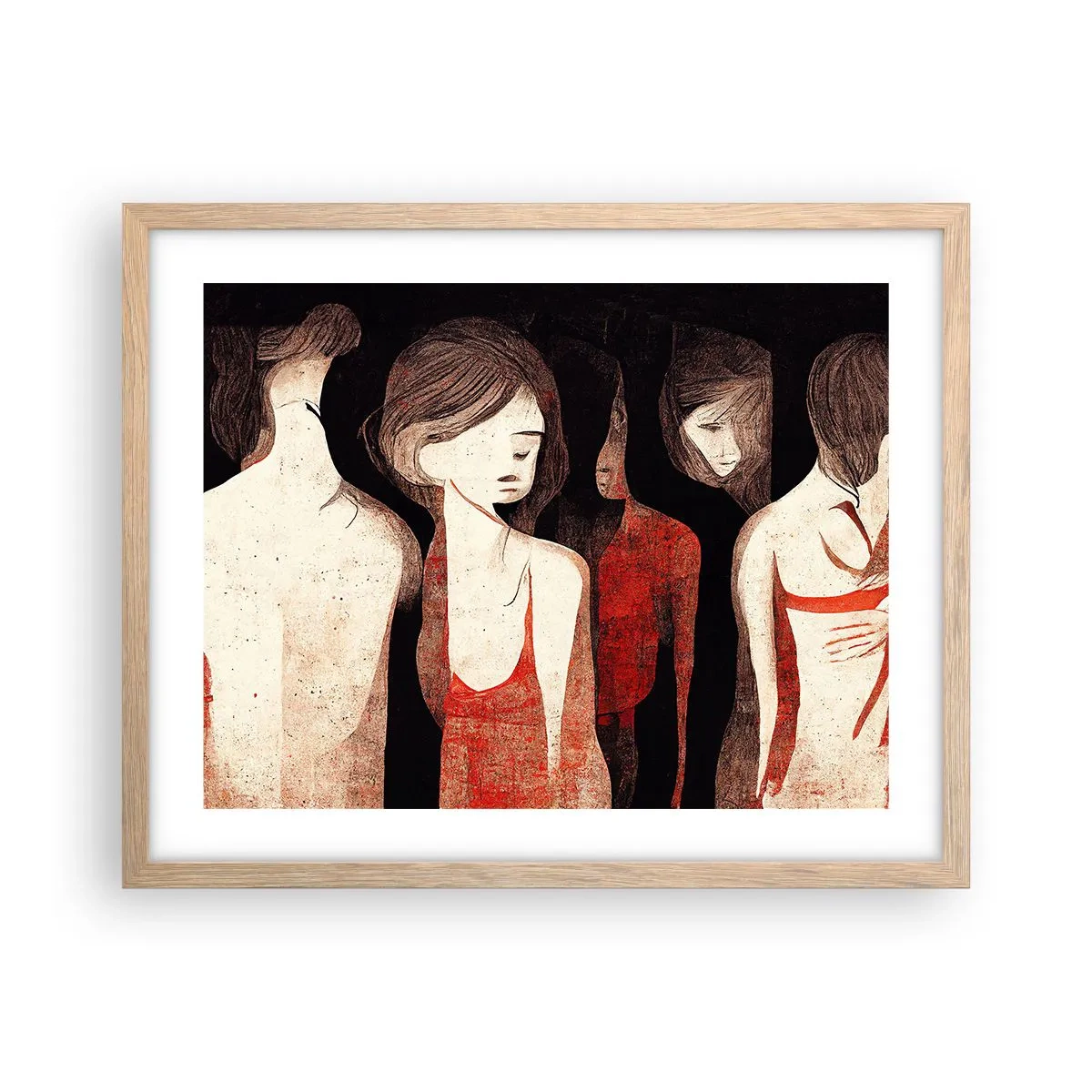 Poster in einem Rahmen aus heller Eiche - Madonnen der Dunkelheit - 50x40 cm