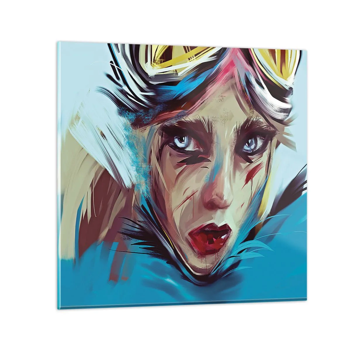 Glasbild - Bild auf glas - Strassenkämpferin - 40x40 cm