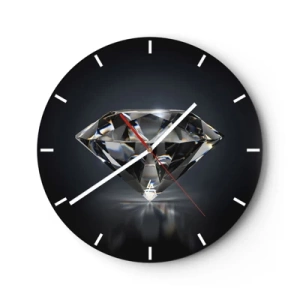 Wanduhr - Glasuhr - Ein glänzender Diamant auf dunklem Hintergrund mit Reflexionseffekt - 30x30cm - Beste Freundin - Moderne Wanddekoration für Wohnzimmer, Küche und Schlafzimmer ARTTOR