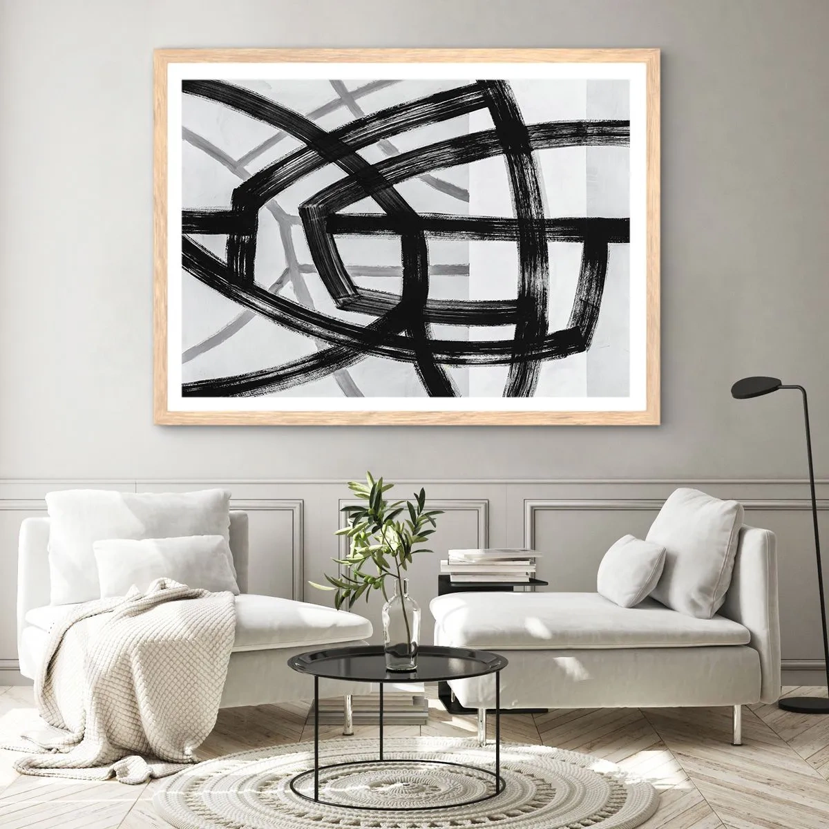 Poster in einem Rahmen aus heller Eiche - Bautiefe - 50x40 cm