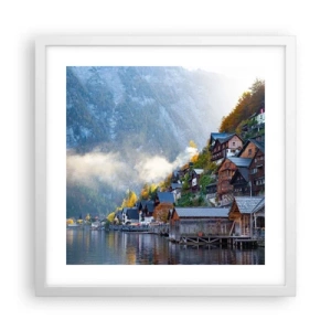 Poster in einem weißen Rahmen - Alpenatmosphäre - 40x40 cm
