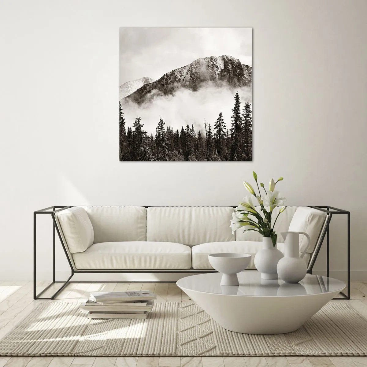 Glasbild - Bild auf glas - Lineal aus Granit - 60x60 cm