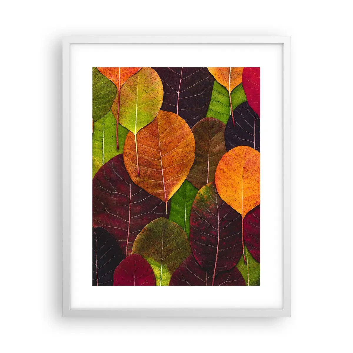 Poster in einem weißen Rahmen - Herbstmosaik - 40x50 cm
