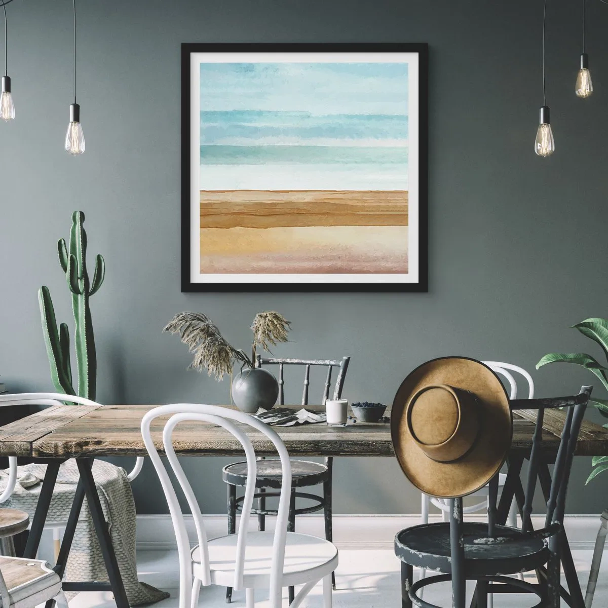 Poster in einem schwarzem Rahmen - Trost - 60x60 cm