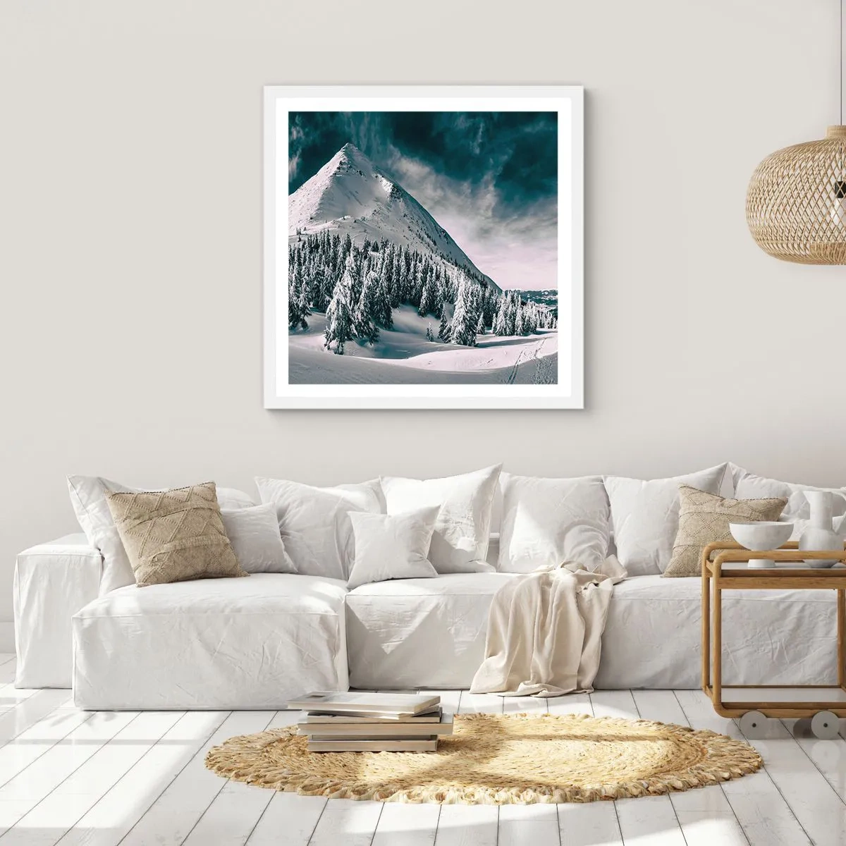 Poster in einem weißen Rahmen - Das Land aus Schnee und Eis - 50x50 cm
