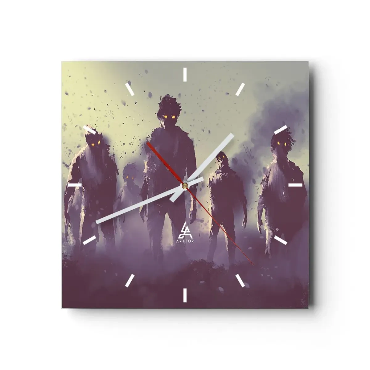 Wanduhr - Glasuhr - Vorsichtig sein! Sie kommen - 40x40 cm